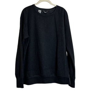 Victoria Sport Womens Heavyweight Pullover Medium Gray Long Sleeve Keyhole Back